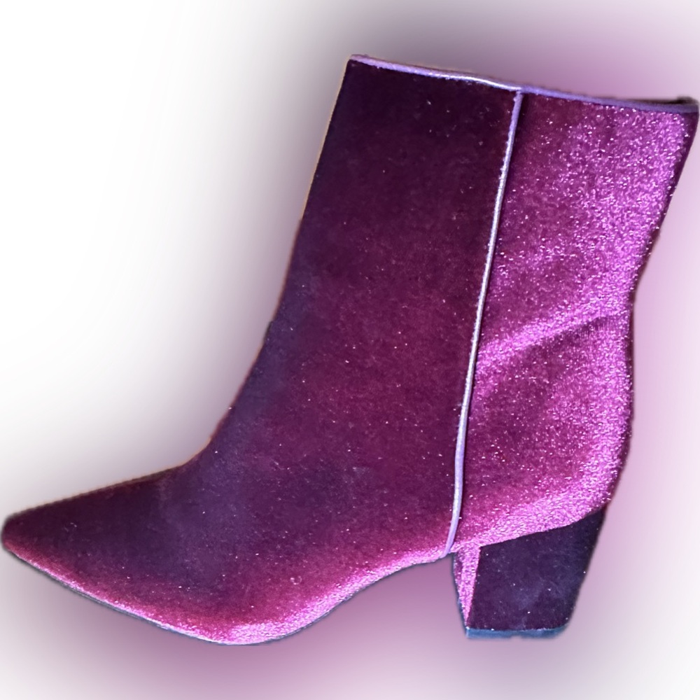 STEVE MADDEN Burgundy velvet ankle boots